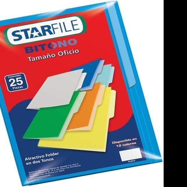 FOLDER BITONO OFI. STARFILE AZUL OBSCURO PAQ.C25 C.20